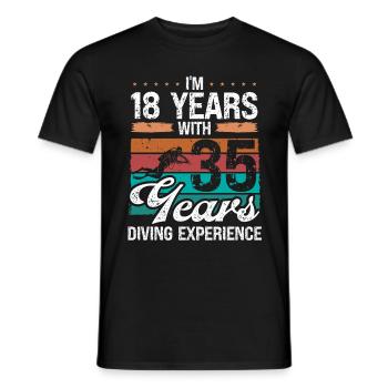 53 Idée d’anniversaire Plongée sous-marine Plongeur de 53 ans - T-shirt homme - noir - Devant - AI Model Male 178 light (178cm)