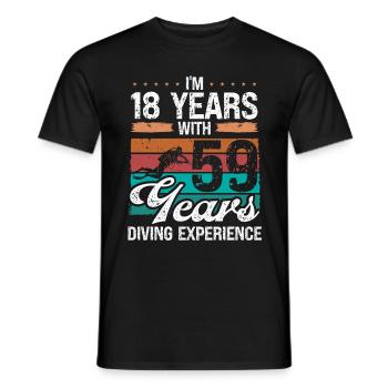 77 Birthday Idea Scuba Diving 77 Year Old Diver - Männer T-Shirt - Schwarz - Vorne - AI Model Male 178 light (178cm)