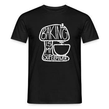 Baking Is My Superpower, Lustig Bäcker - Men's T-Shirt - black - Front - AI Model Male 178 light (178cm)