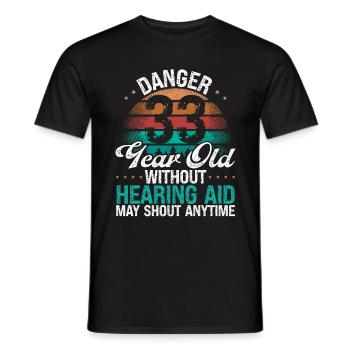 33 Idée d’anniversaire L’humour peut crier drôle 33 ans - T-shirt homme - noir - Devant - AI Model Male 178 light (178cm)