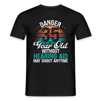 35 Idée d’anniversaire L’humour peut crier drôle 35 ans - T-shirt homme - noir - Devant - AI Model Male 178 light (178cm)