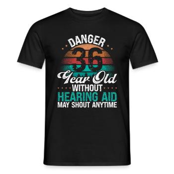 36 Idée d’anniversaire L’humour peut crier drôle 36 ans - T-shirt homme - noir - Devant - AI Model Male 178 light (178cm)