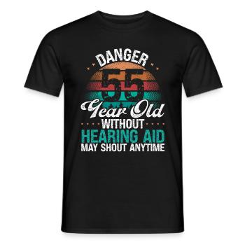 55 Idée d’anniversaire L’humour peut crier drôle 55 ans - T-shirt homme - noir - Devant - AI Model Male 178 light (178cm)
