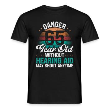 65 Idée d’anniversaire L’humour peut crier drôle 65 ans - T-shirt homme - noir - Devant - AI Model Male 178 light (178cm)