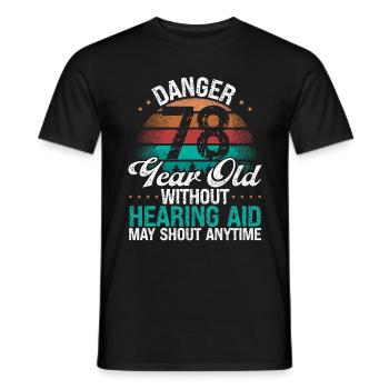 78 Idée d’anniversaire L’humour peut crier drôle 78 ans - T-shirt homme - noir - Devant - AI Model Male 178 light (178cm)