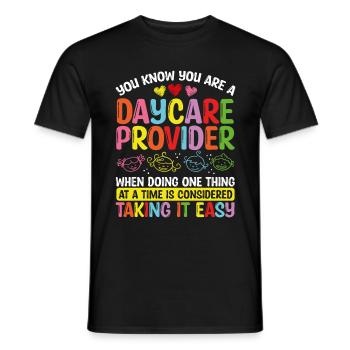 Daycare Provider Appreciation Childcare Teacher - Männer T-Shirt - Schwarz - Vorne - AI Model Male 178 light (178cm)