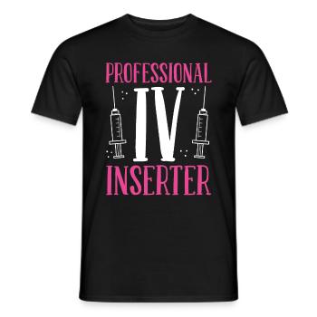 Nurse Professional IV Inserter Cardiac Nursing - Men's T-Shirt - black - Front - AI Model Male 178 light (178cm)