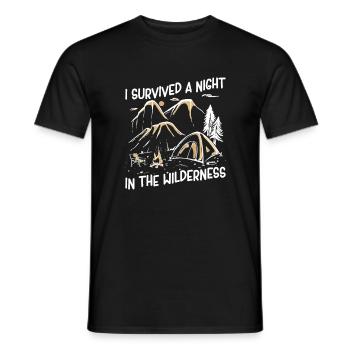 J’ai survécu à une nuit dans la nature, tente de camping - T-shirt homme - noir - Devant - AI Model Male 178 light (178cm)