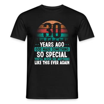 30 Anniversaire Dieu a fait quelque chose de spécial 30 ans - T-shirt homme - noir - Devant - AI Model Male 178 light (178cm)