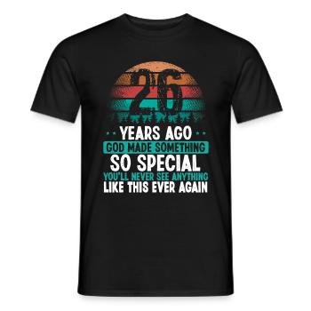 26 Anniversaire Dieu a fait quelque chose de spécial 26 ans - T-shirt homme - noir - Devant - AI Model Male 178 light (178cm)