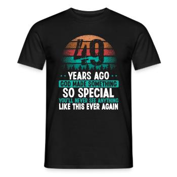 49 Birthday God made something special 49 Year Old - Männer T-Shirt - Schwarz - Vorne - AI Model Male 178 light (178cm)