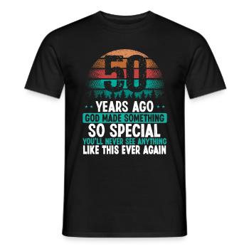 50 Anniversaire Dieu a fait quelque chose de spécial 50 ans - T-shirt homme - noir - Devant - AI Model Male 178 light (178cm)