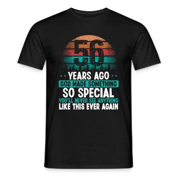56 Birthday God made something special 56 Year Old - Männer T-Shirt - Schwarz - Vorne - AI Model Male 178 light (178cm)