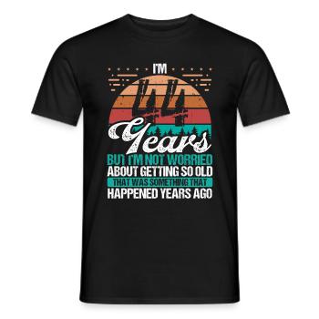 44 Years Old Sarcasm Humor Old Funny 44 Birthday - Men's T-Shirt - black - Front - AI Model Male 178 light (178cm)