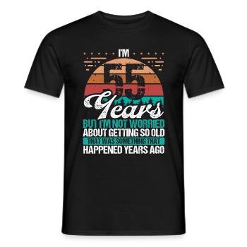 55 Years Old Sarcasm Humor Old Funny 55 Birthday - Men's T-Shirt - black - Front - AI Model Male 178 light (178cm)