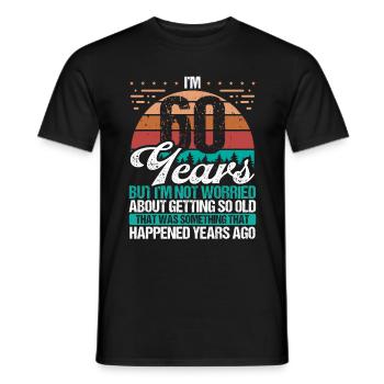 60 ans Sarcasme Humour Vieux Drôle 60 Anniversaire - T-shirt homme - noir - Devant - AI Model Male 178 light (178cm)