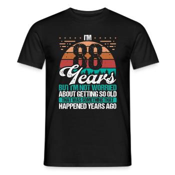 88 Years Old Sarcasm Humor Old Funny 88 Birthday - Men's T-Shirt - black - Front - AI Model Male 178 light (178cm)