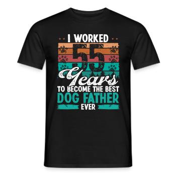 55 Year Old Best Dog Father 55 Birthday Dog Dad - Männer T-Shirt - Schwarz - Vorne - AI Model Male 178 light (178cm)