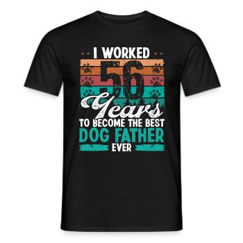 56 Year Old Best Dog Father 56 Birthday Dog Dad - Männer T-Shirt - Schwarz - Vorne - AI Model Male 178 light (178cm)