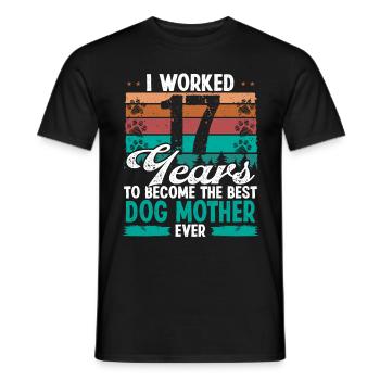 17 Year Old Best Dog Mother 17 Birthday Dog Mom - Männer T-Shirt - Schwarz - Vorne - AI Model Male 178 light (178cm)