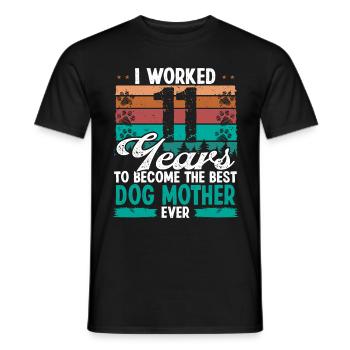 11 ans Meilleur chien Mère 11 anniversaire Chien Maman - T-shirt homme - noir - Devant - AI Model Male 178 light (178cm)