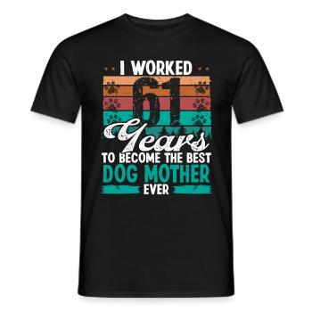 61 Year Old Best Dog Mother 61 Birthday Dog Mom - Männer T-Shirt - Schwarz - Vorne - AI Model Male 178 light (178cm)