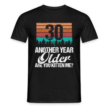 30 Birthday Cat Lover 30 Year Old Kitten Owner - Männer T-Shirt - Schwarz - Vorne - AI Model Male 178 light (178cm)