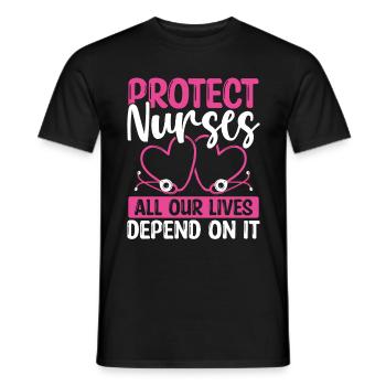 Nurse Abuse Survivor Nurses Lives depend - Men's T-Shirt - black - Front - AI Model Male 178 light (178cm)