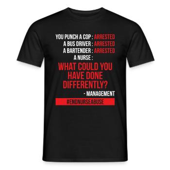 Infirmière Abuse Fighter Warrior Infirmière de salle d’urgence - T-shirt homme - noir - Devant - AI Model Male 178 light (178cm)
