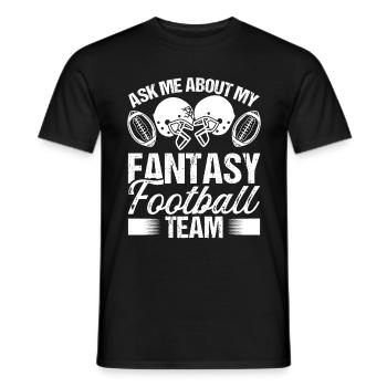 Joueur de football Posez-moi des questions sur mon équipe Fantasy - T-shirt homme - noir - Devant - AI Model Male 178 light (178cm)