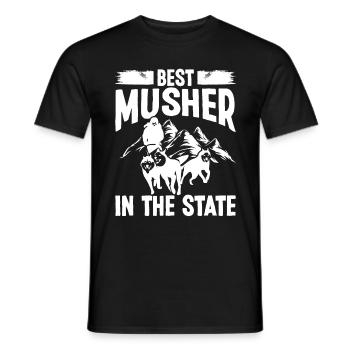 Best Musher in the State Alaska Sled Dog Racing - Men's T-Shirt - black - Front - AI Model Male 178 light (178cm)