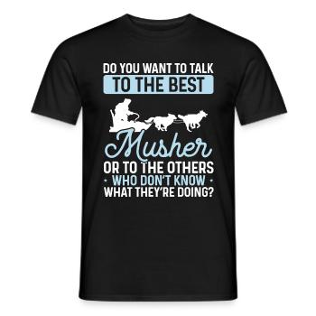 Husky sledding Alaska Mushing Racing Sled Dog - Männer T-Shirt - Schwarz - Vorne - AI Model Male 178 light (178cm)