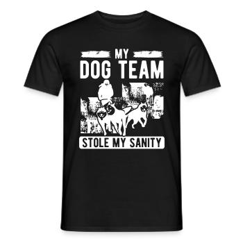 Alaska Mushing Dogs stole Sanity Sled Dog Racing - Männer T-Shirt - Schwarz - Vorne - AI Model Male 178 light (178cm)