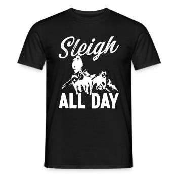 Alaska Sled Dog Racing Dog Team Sled Dog Racer - Men's T-Shirt - black - Front - AI Model Male 178 light (178cm)