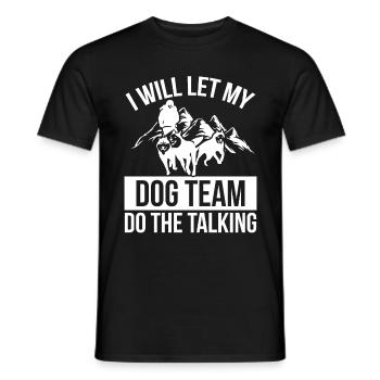 Alaska Mushing Dog Team Sled Dog Racing Husky - Men's T-Shirt - black - Front - AI Model Male 178 light (178cm)