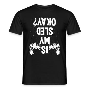 Alaska Mushing Is my Sled okay Husky Dog Racer - Men's T-Shirt - black - Front - AI Model Male 178 light (178cm)