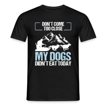 Funny Alaska Mushing Husky Sled Dog Racing - Men's T-Shirt - black - Front - AI Model Male 178 light (178cm)