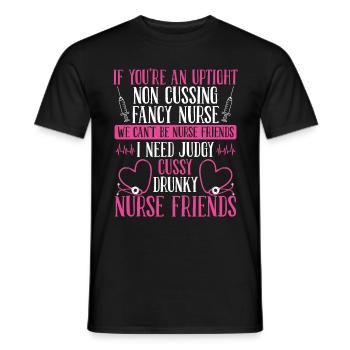 Appréciation des infirmières de l’AIIC INFIRMIÈRE INFIRMIÈRE Infirmières des urgences - T-shirt homme - noir - Devant - AI Model Male 178 light (178cm)