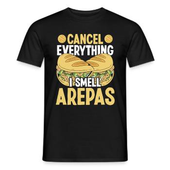 Venezuelan Traditional Food I smell Arepas Maker - Men's T-Shirt - black - Front - AI Model Male 178 light (178cm)