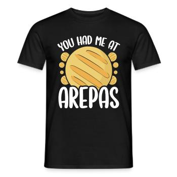 Colombian Food You had me at Arepas Lover Food - Men's T-Shirt - black - Front - AI Model Male 178 light (178cm)