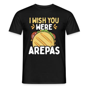 Venezuelan Food I wish you were Arepas Lover - Men's T-Shirt - black - Front - AI Model Male 178 light (178cm)