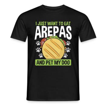 Colombian Food Arepas Lover Pet my Dog Owner - Men's T-Shirt - black - Front - AI Model Male 178 light (178cm)