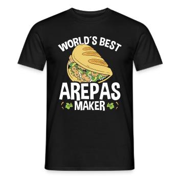 Colombian Food Worlds best Arepas MakerColombian F - Men's T-Shirt - black - Front - AI Model Male 178 light (178cm)