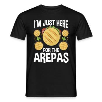 Colombian Food Im just here for the Arepas - Men's T-Shirt - black - Front - AI Model Male 178 light (178cm)