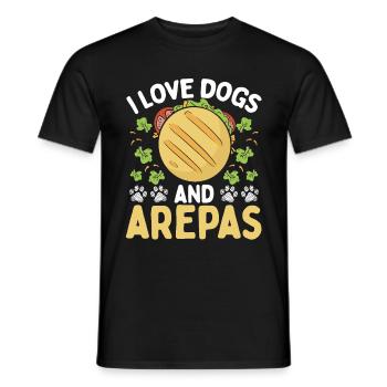 Venezuelan Food Dog Owner Arepas Lover Colombian - Men's T-Shirt - black - Front - AI Model Male 178 light (178cm)