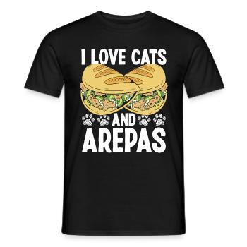 Venezuelan Food Cat Owner Arepas Lover Colombian - Men's T-Shirt - black - Front - AI Model Male 178 light (178cm)