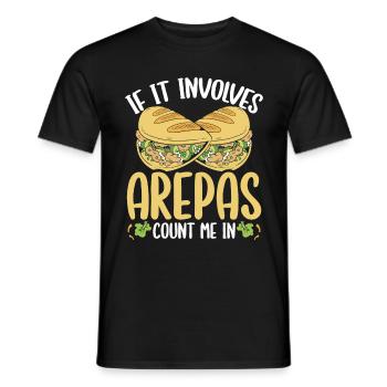 Colombian Arepa Lover Count me in Venezuelan Food - Men's T-Shirt - black - Front - AI Model Male 178 light (178cm)