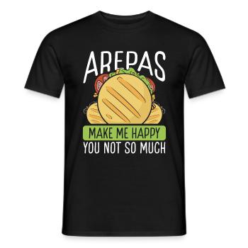 Colombian Food Arepas make me happy Arepa Lover - Men's T-Shirt - black - Front - AI Model Male 178 light (178cm)