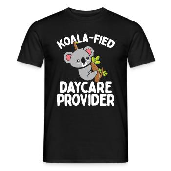Fournisseur de garderie Koala Koalafied Childcare Teacher - T-shirt homme - noir - Devant - AI Model Male 178 light (178cm)