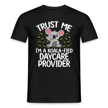 Fournisseur de garderie Koala Childcare Teacher - T-shirt homme - noir - Devant - AI Model Male 178 light (178cm)